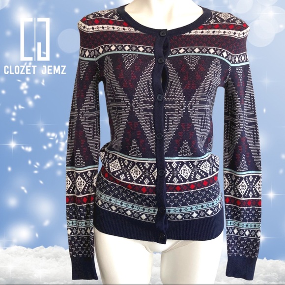 (XS) NWT Merona Button-Up Christmas Sweater - Picture 1 of 5